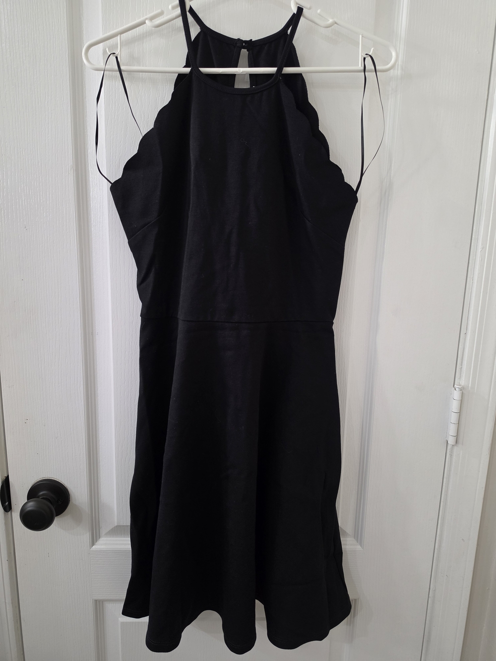 Nine Britton Niya Black Scalloped Halter SkaBlack Scalloped Halter Dress - Women